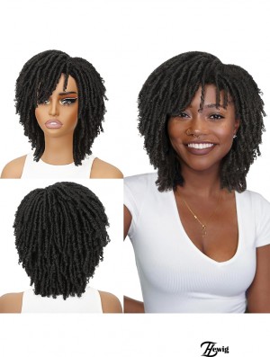 Perücke Kurze Twist Perücken für Schwarze Frauen und Männer Afro Lockige Synthetische Perücke