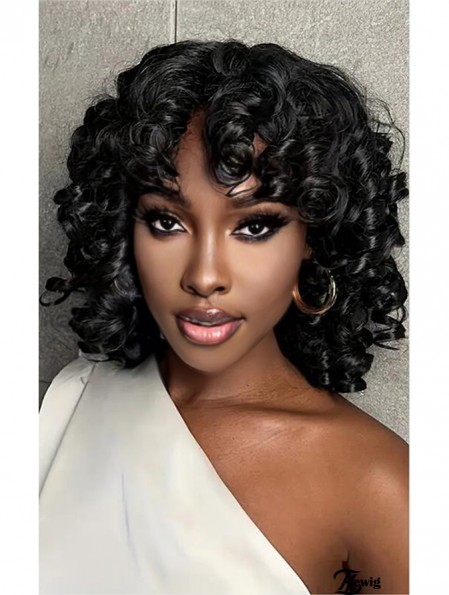 Curly Hair Perücke mit Bangs für Frauen Synthetische Perücken für afroamerikanische Frauen