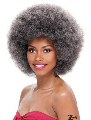 Graue Afro Lockige Perücken für Unisex Frauen Glueless Wear and Go Perücke Große Bouncy und Weiche Natürlich aussehende synthetische Perücken