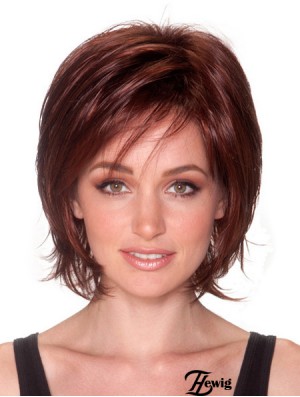 Gerade Kinnlänge Auburn 10  inchCapless Natural Bob Perücken