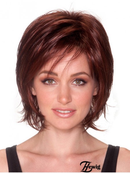 Gerade Kinnlänge Auburn 10  inchCapless Natural Bob Perücken