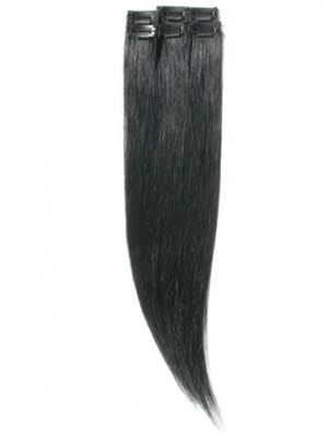 Erstaunliche schwarze gerade gerade menschliche Haarspange in Haarverlängerungen