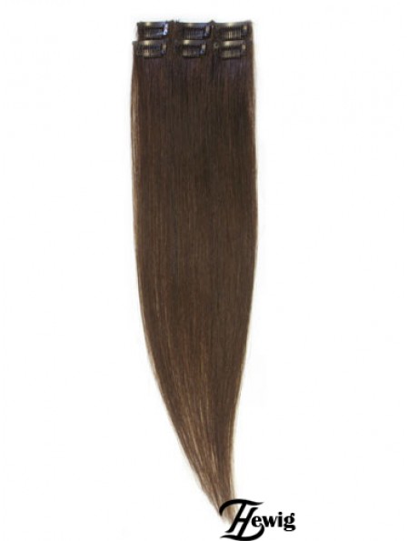 Beliebte Brown Straight Remy Echthaarspange in Haarverlängerungen