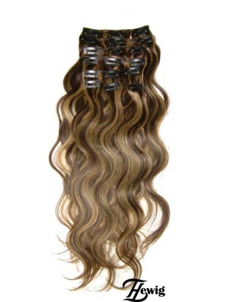 Clip In Haarverlängerungen mit Remy Wavy Style Brown Farbe