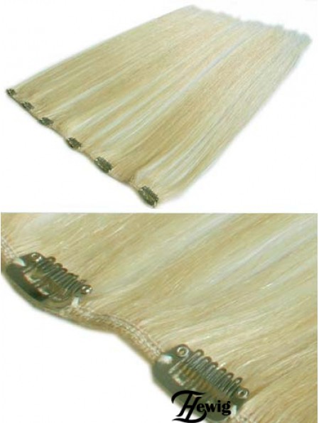 Entworfen Blonde Straight Remy Echthaar-Clip in Haarverlängerungen