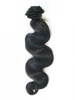 Black Wavy Style Remy Menschenhaarband in Haarverlängerungen