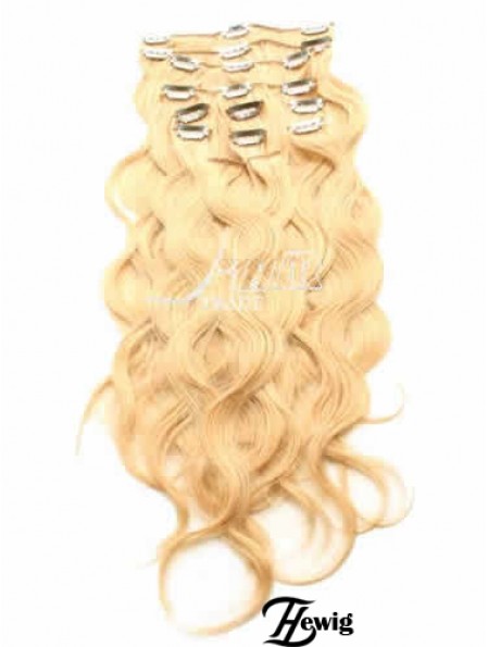 Ideal Blonde Curly Remy Echthaarspange in Haarverlängerungen