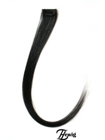 Exquisite Black Straight Remy Echthaarspange in Haarverlängerungen