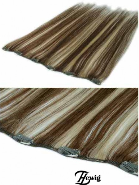 Haarverlängerungen Clip in brauner Farbe Straight Style mit Remy