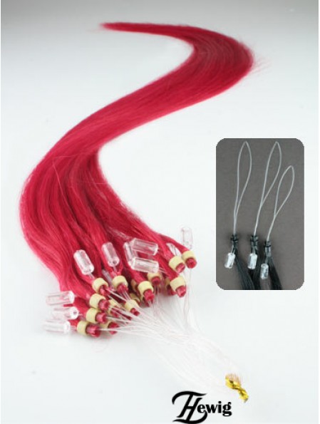 Fashion Red Straight Micro Loop Ring Haarverlängerungen