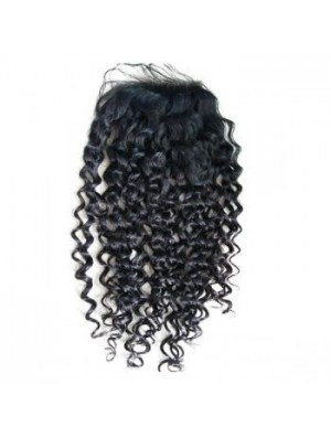 Spitzenverschlüsse Curly Style Schwarze Farbe Long Length With Remy