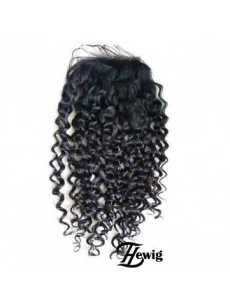 Spitzenverschlüsse Curly Style Schwarze Farbe Long Length With Remy