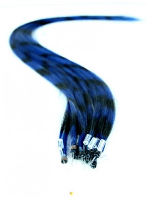 Langlebige schwarze gerade Micro Loop Ring Haarverlängerungen
