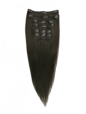 Gute schwarze gerade Remy menschliche Haarspange in Haarverlängerungen
