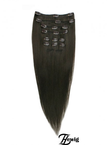 Gute schwarze gerade Remy menschliche Haarspange in Haarverlängerungen