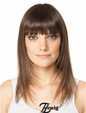 Clip In Haarteile für kurzes Haar Braun Farbe Straight Style