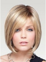 Bob Perücken Remy Human Chin Länge Blonde Farbe Straight Style