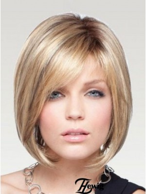 Bob Perücken Remy Human Chin Länge Blonde Farbe Straight Style