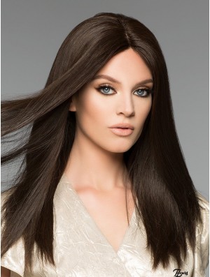 16 Zoll lange Monofilament Black Remy Haar Perücken