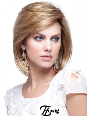 Menschenhaar Bob Perücken Kinn Länge Capless Blonde Farbe Bobs Cut