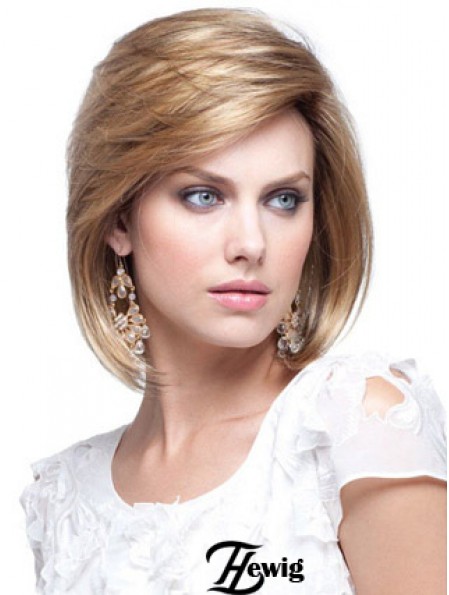 Menschenhaar Bob Perücken Kinn Länge Capless Blonde Farbe Bobs Cut