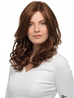 16 inch Long 100% Hand-tied Brown Human Remy Hair Wigs