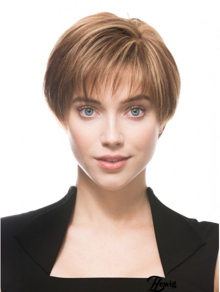 Monofilament Human 100% handgebundene Boycuts Short Length Straight Style