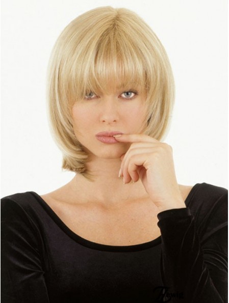 Monofilament Echthaar Topper UK Straight Style mit Pony
