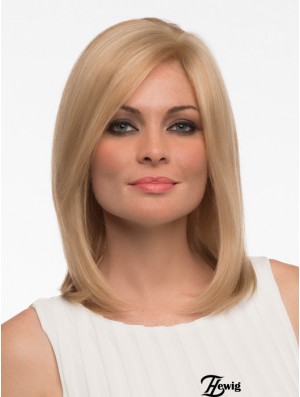 Glattes menschliches Haar Straight Style Schulterlang Blonde Farbe