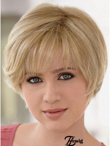 Lace Front Perücken UK Straight Style Blonde Farbe Layered Cut