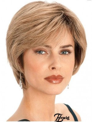 Kurze blonde Bob Perücken Echthaar Straight Style