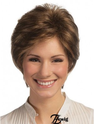 Lace Front Monofilament Echthaar Perücken Short Length Straight Style Boycuts