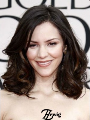 Katharine Mcphee Wigs With Lace Front Brown Color Shoulder Length