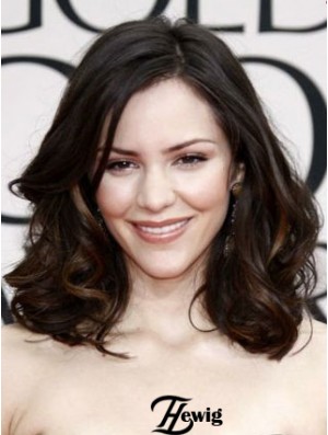 Katharine Mcphee Wigs With Lace Front Brown Color Shoulder Length