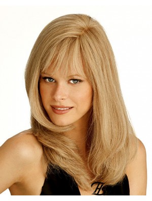 Monofilament Mensch Straight Style Lange Länge Blonde Farbe