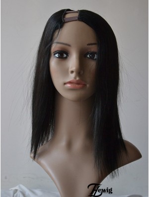 14 Zoll Lace Front Straight Black Ideale U-Teil Perücken