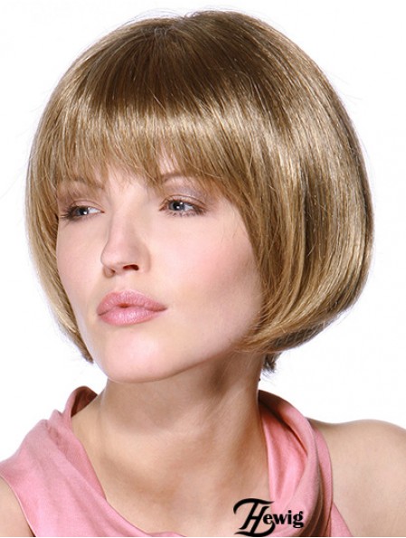 Layered Bob 100% handgebundene blonde Farbe Straight Style Chin Länge