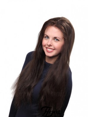 Brown Long Straight ohne Pony Lace Front Perücke UK Online