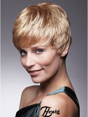 Kurze Blonde Perücke Mit Capless Remy Cropped Length Boycuts