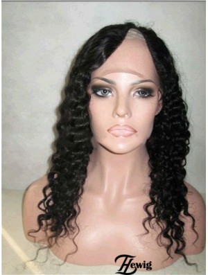 16 Zoll Lace Front Curly Black Discount U-Teil Perücken