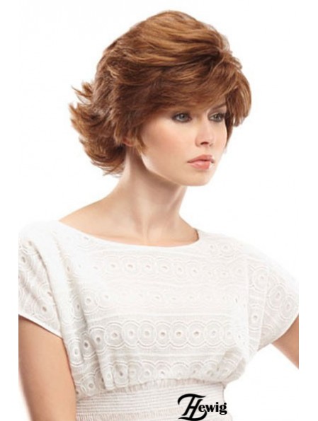 Bobs Short Auburn Wavy Soft Petite Perücken