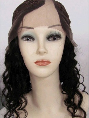 14 Zoll Lace Front Curly Black Gute U-Teil Perücken