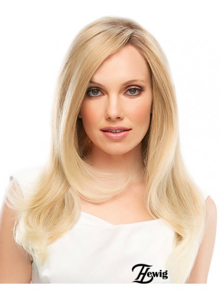 18 Zoll Blonde Long Layered Straight Designed Lace Perücken