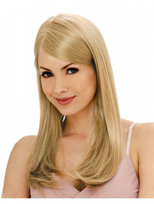 Gerade geschichtete Monofilament Blonde No-Fuss Long Perücken