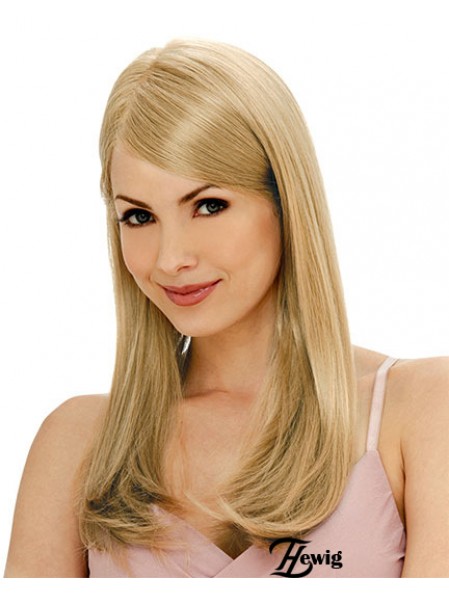 Gerade geschichtete Monofilament Blonde No-Fuss Long Perücken