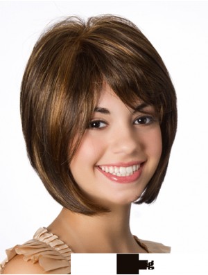 Spitze vorne gerade 10 Zoll Brown Bob Frisuren