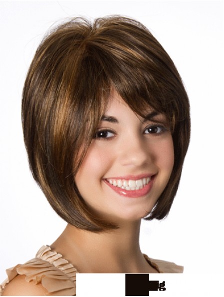 Spitze vorne gerade 10 Zoll Brown Bob Frisuren