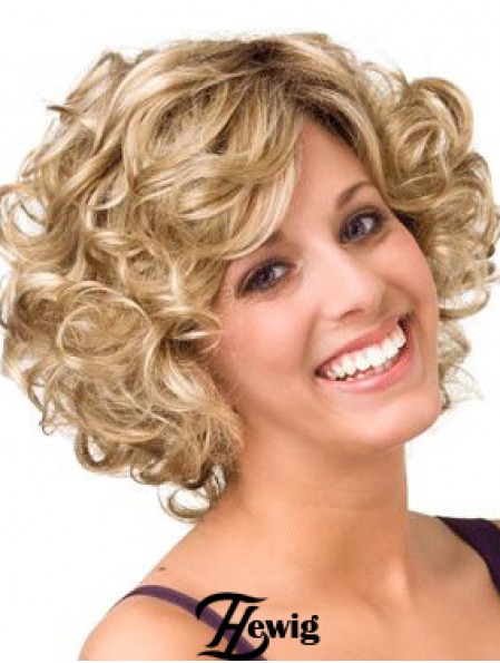 Curly Blonde Layered 10 Zoll Kaufen Sie Echthaar Perücken