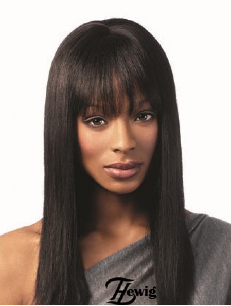 Afroamerikaner Frisuren mit Pony Remy Human Black Farbe