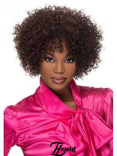 Beliebte Brown Short Layered Curly Glueless Lace Front Perücken